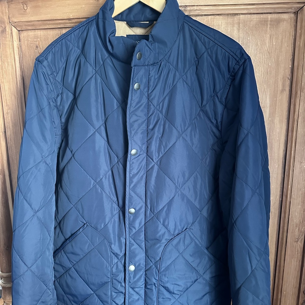 J. Crew Navy Quilted Large Men’s Field Coat